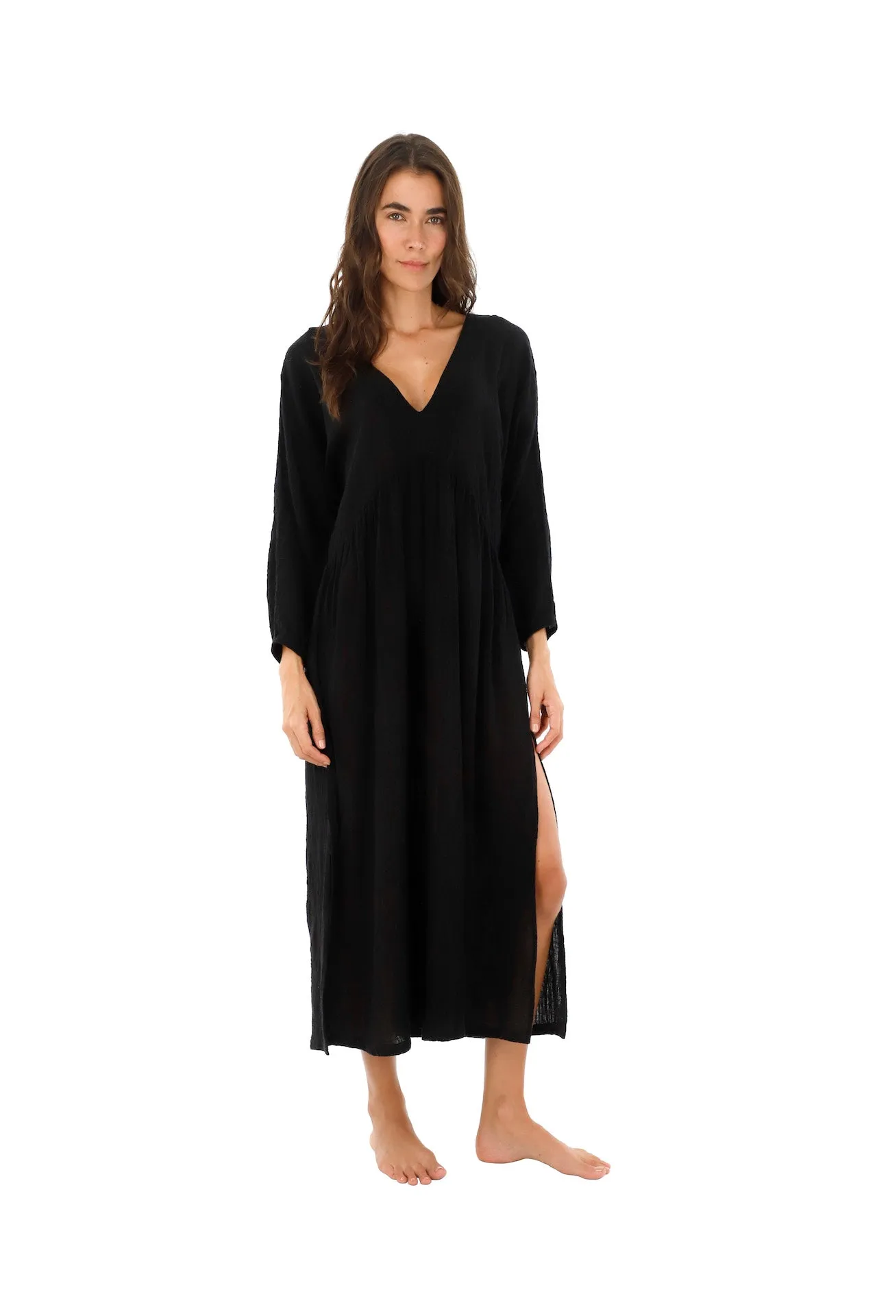 Black Easy Dress sold by Malai Swimwear