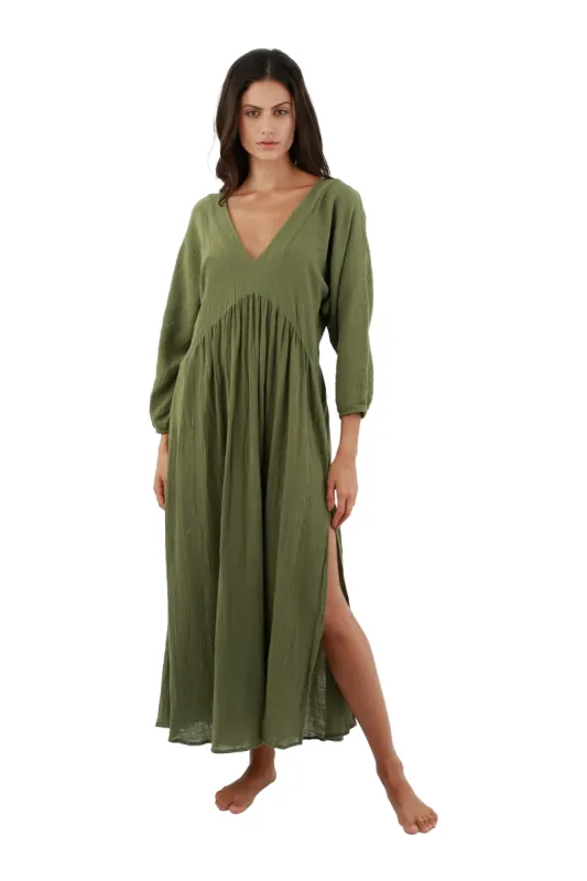 Clover Green Easy Dress sold by Malai Swimwear