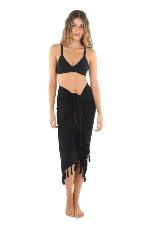 Black Holt Pareo sold by Malai Swimwear