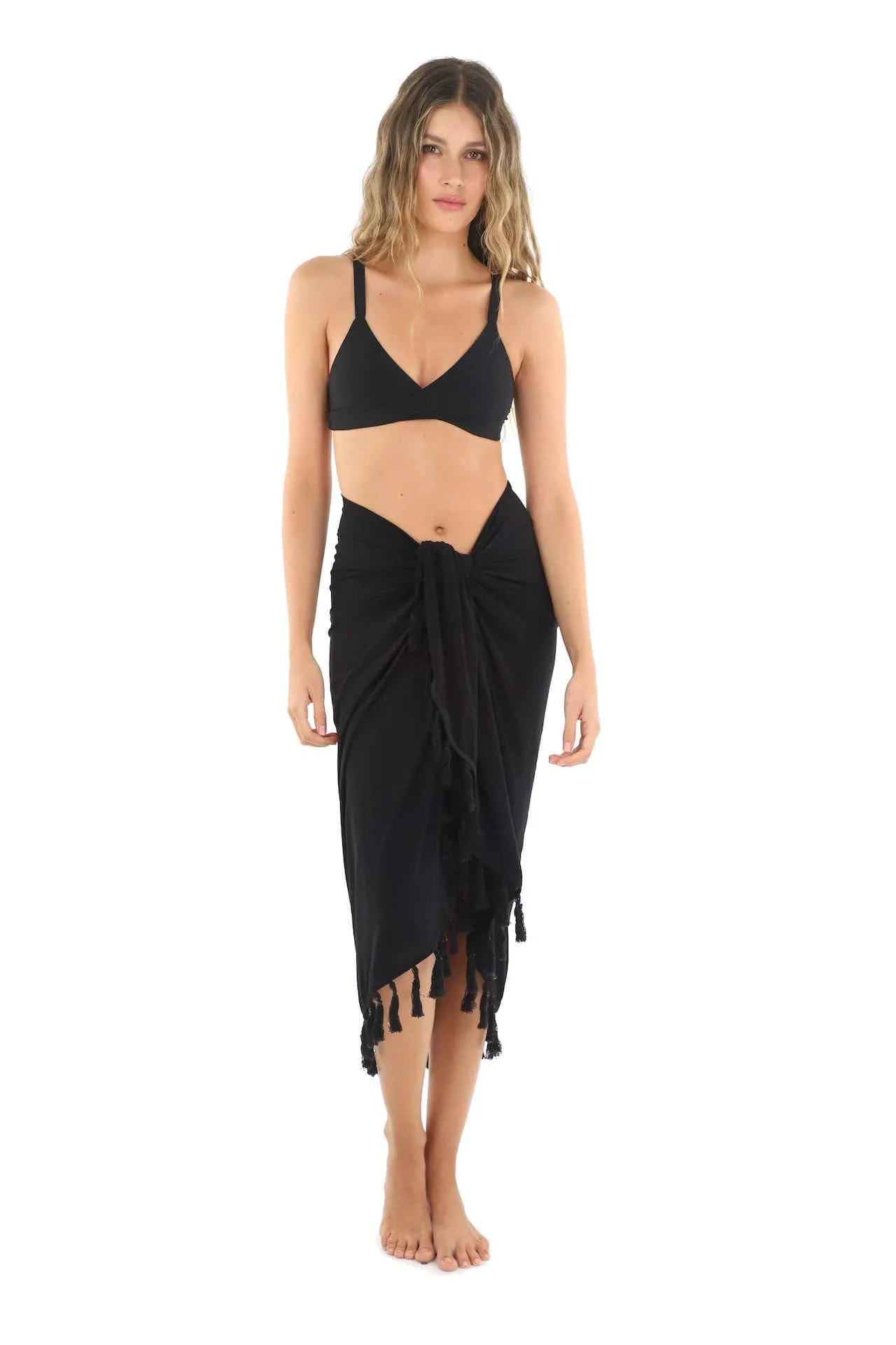 Black Holt Pareo sold by Malai Swimwear