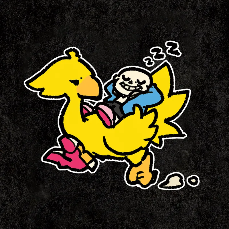 Sans and Chocobo sold by Fangamer