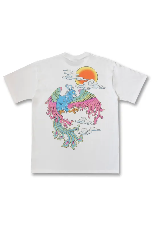 240gsm Short Sleeved T-Shirt in White with Phoenix Print sold by Dream But Do Not Sleep