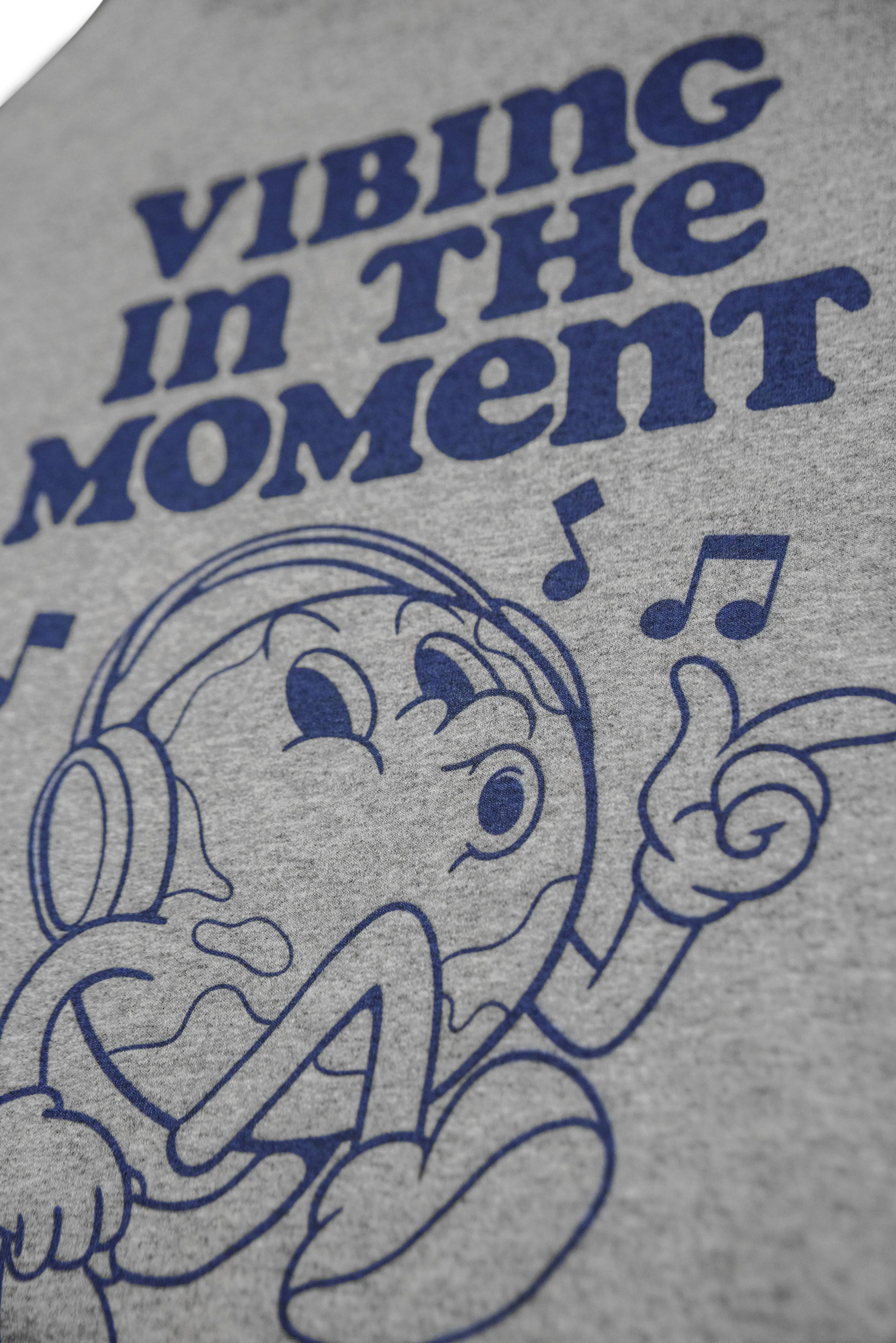 Hoodie in Heather Grey with Vibing In The Moment Print sold by Dream But Do Not Sleep product image thumbnail 3