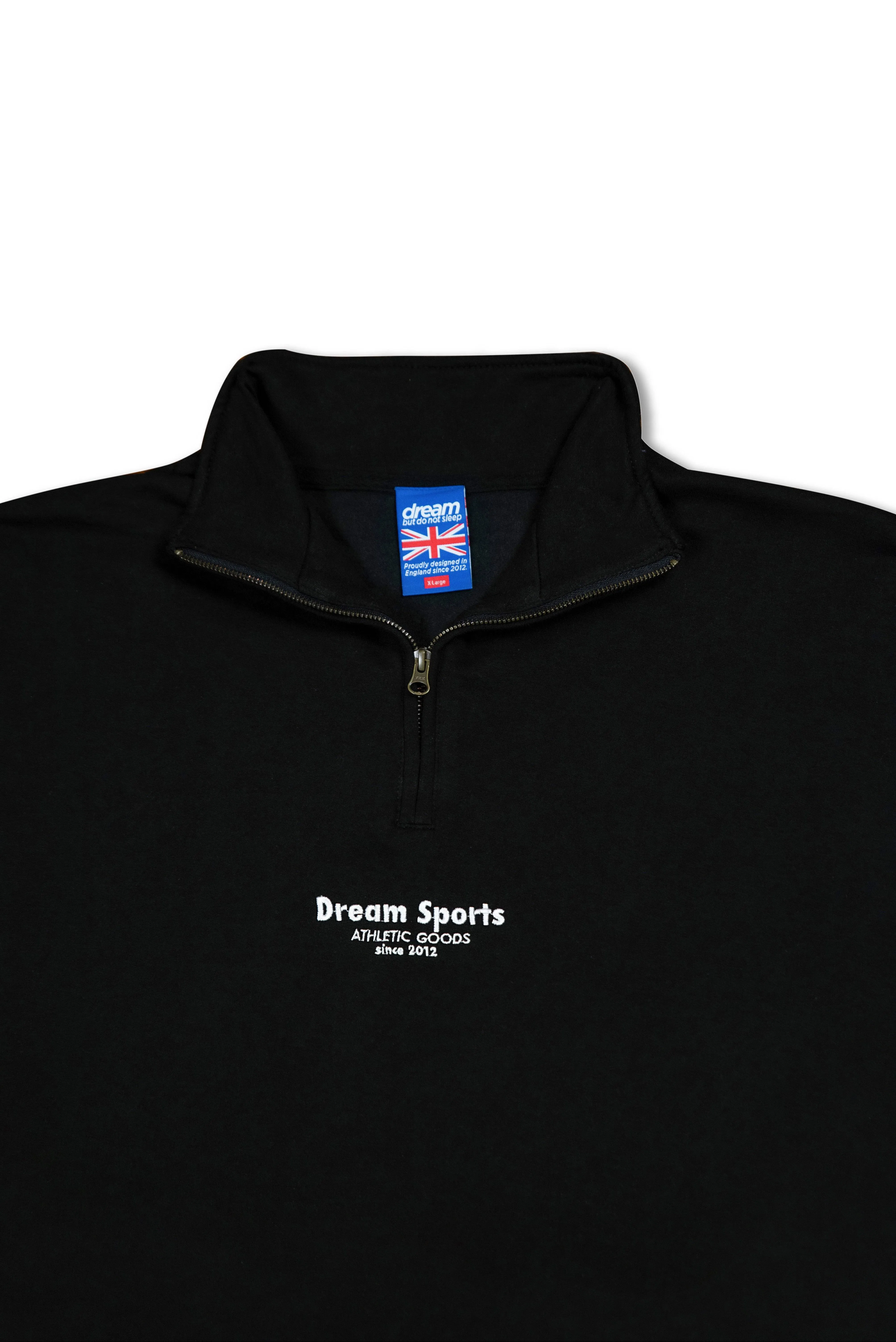 1/4 Zip Sweatshirt in Black with Dream Sports Tonal Logo Embroidery sold by Dream But Do Not Sleep product image thumbnail 3