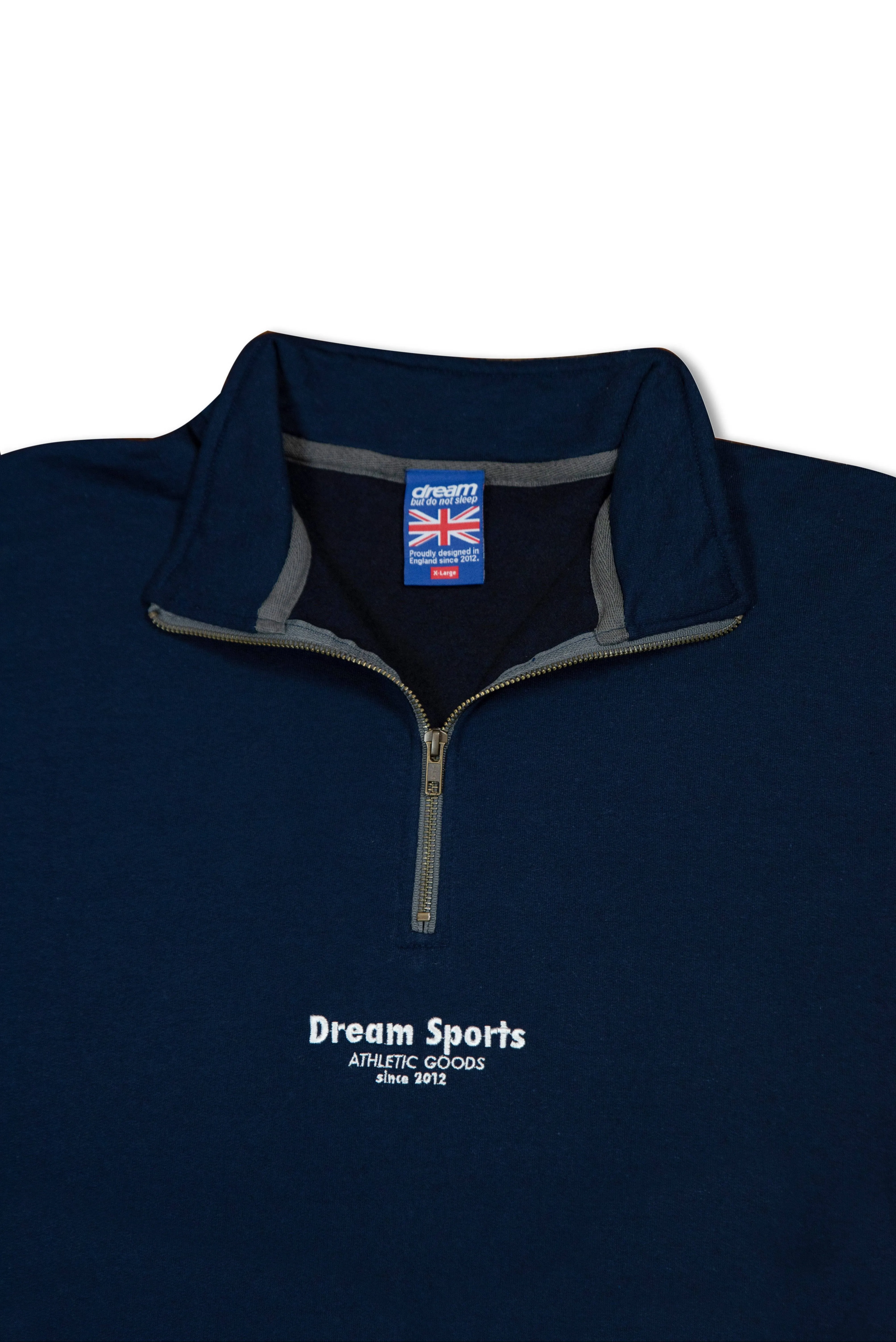 1/4 Zip Sweatshirt in Navy with Dream Sports Tonal Logo Embroidery sold by Dream But Do Not Sleep product image thumbnail 3