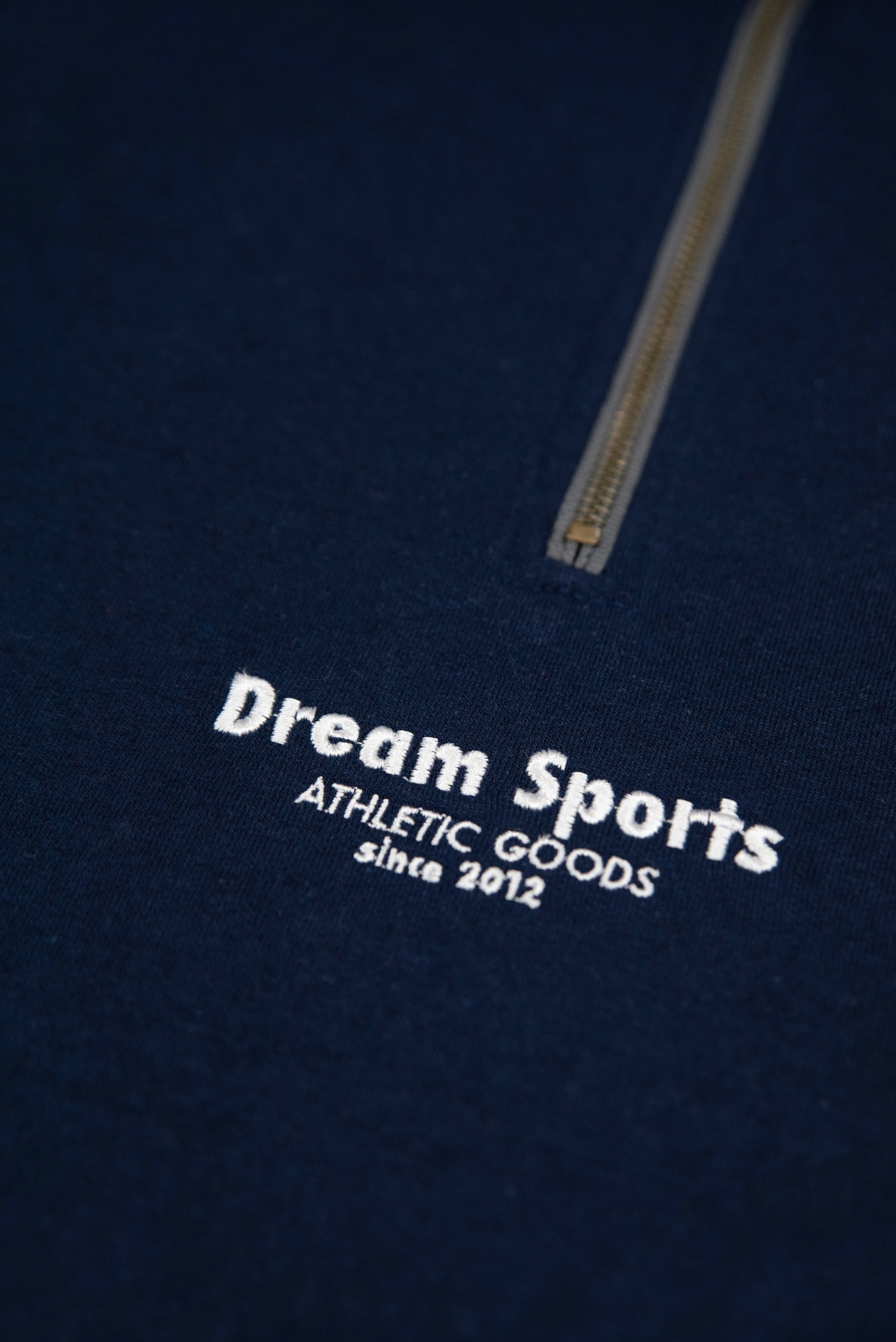 1/4 Zip Sweatshirt in Navy with Dream Sports Tonal Logo Embroidery sold by Dream But Do Not Sleep product image thumbnail 4