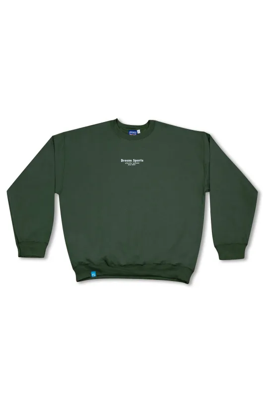 Sweatshirt in Military Green with Dream Sports Logo Embroidery sold by Dream But Do Not Sleep