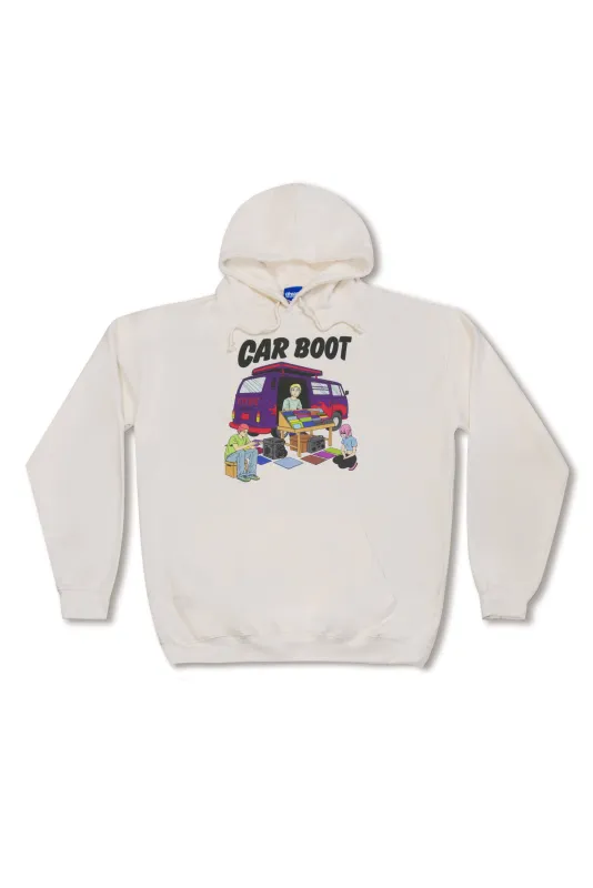 Hoodie in Vanilla Cream with Car Boot Campervan Print sold by Dream But Do Not Sleep