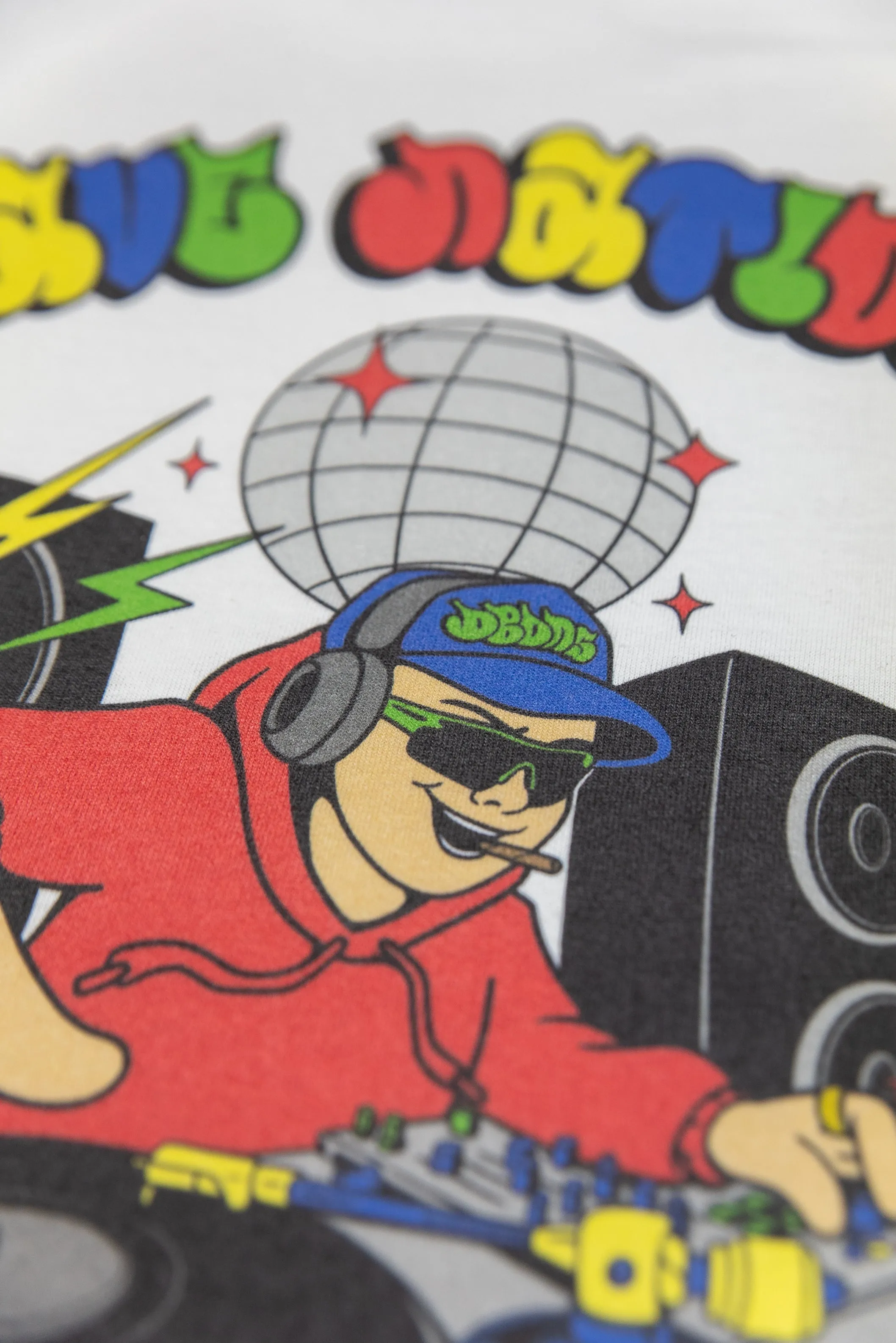 Short Sleeved T-Shirt in White with Rave Nation DJ Print sold by Dream But Do Not Sleep product image thumbnail 4