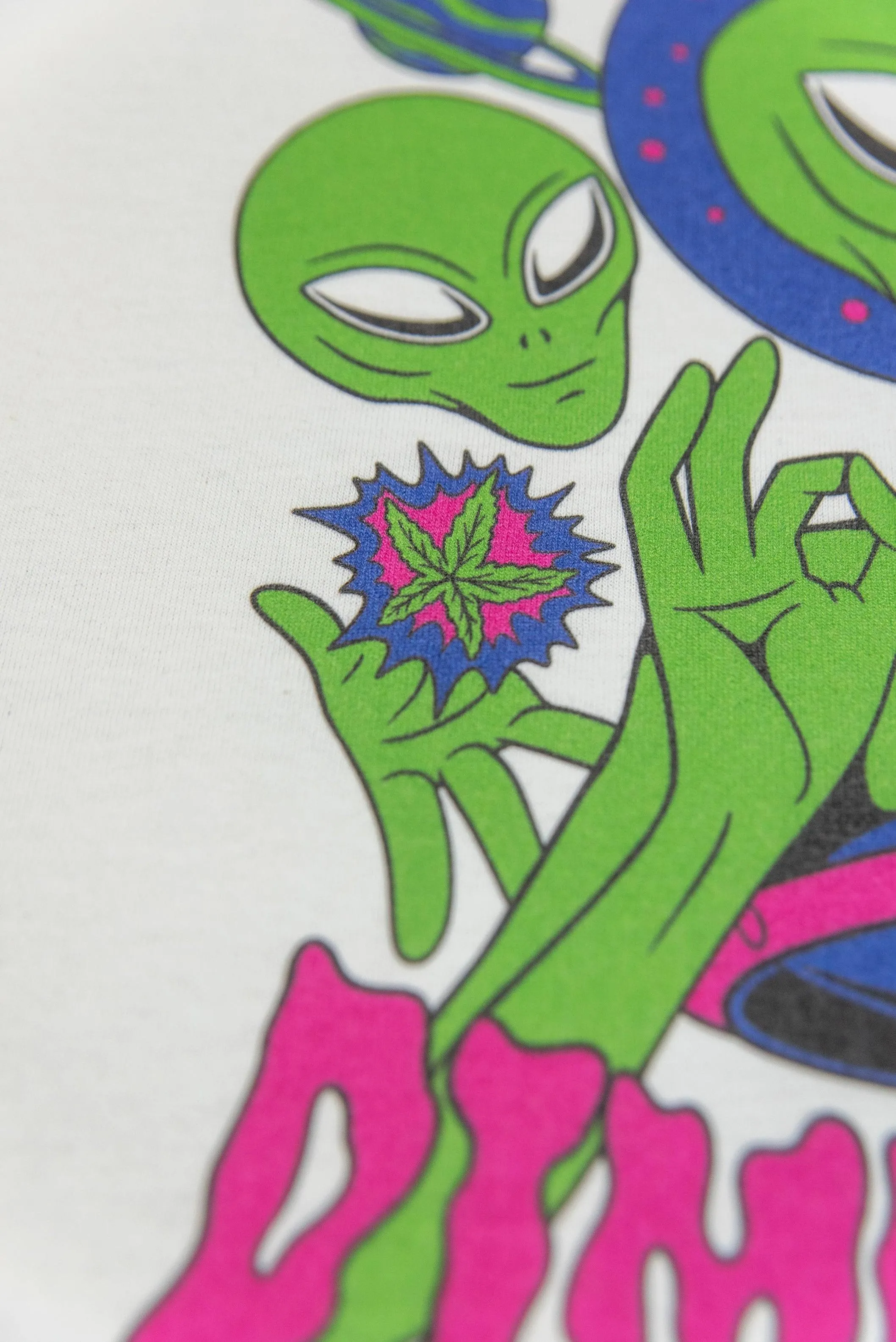 Short Sleeved T-Shirt in White with Blazing Through Dimensions Print sold by Dream But Do Not Sleep product image thumbnail 4