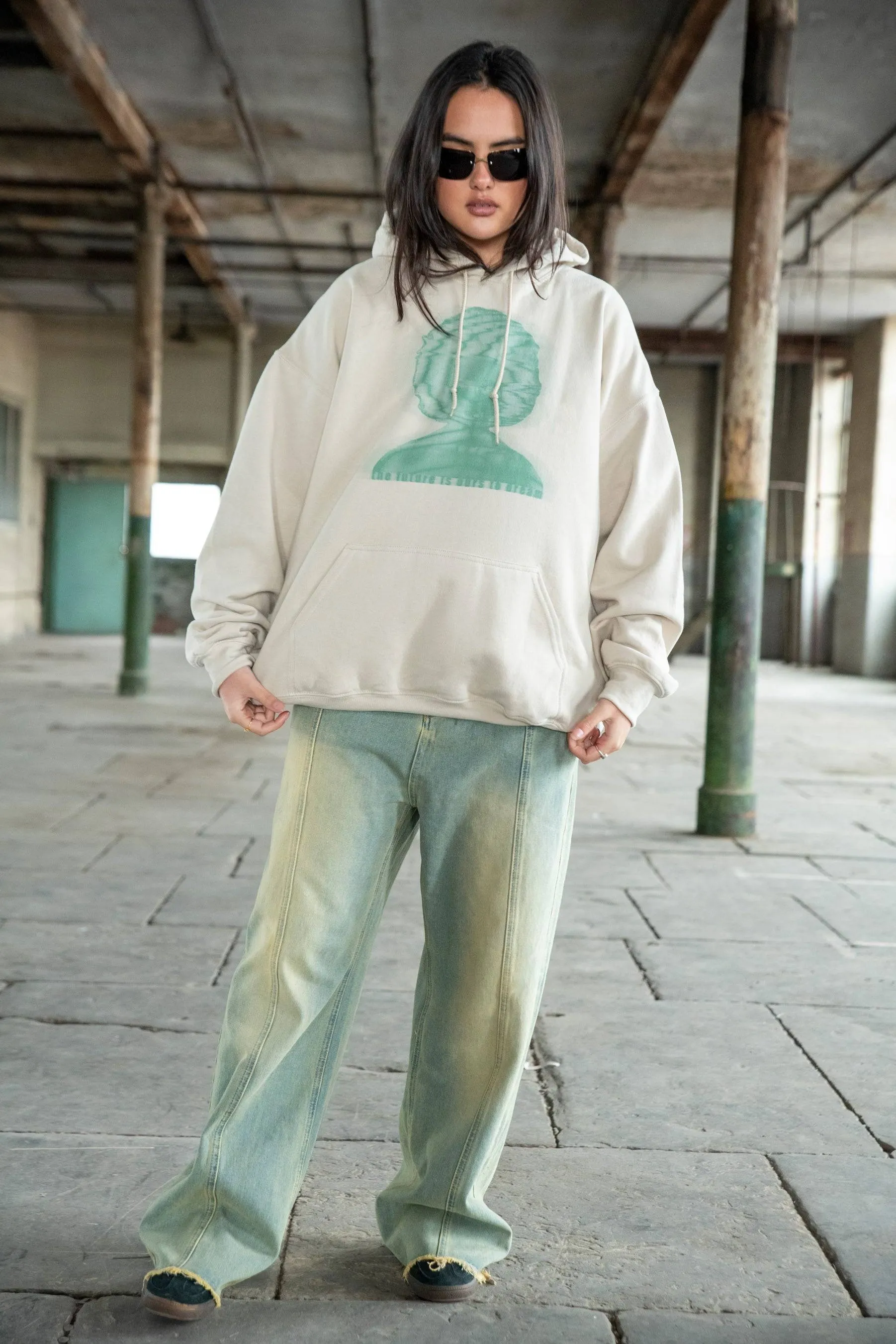 Hoodie in Sand with The Future Is Ours To Dream Print sold by Dream But Do Not Sleep product image thumbnail 4