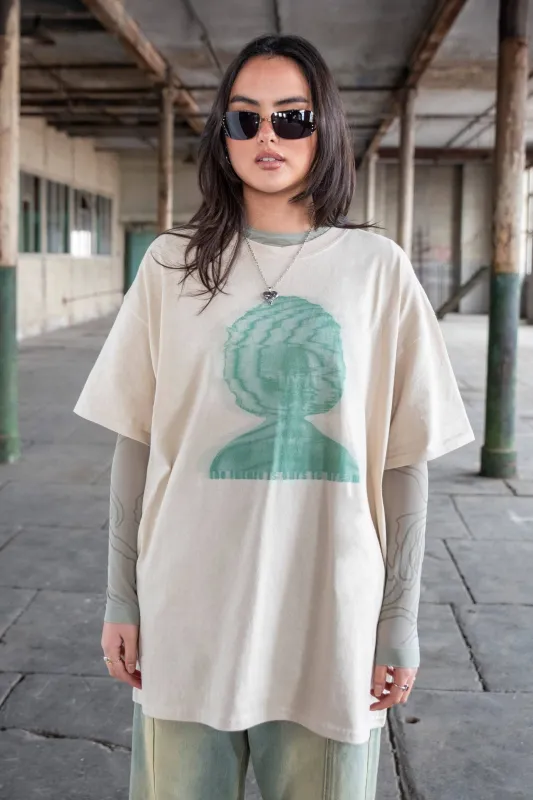 Short Sleeved T-Shirt in Sand with The Future Is Ours To Dream Print sold by Dream But Do Not Sleep