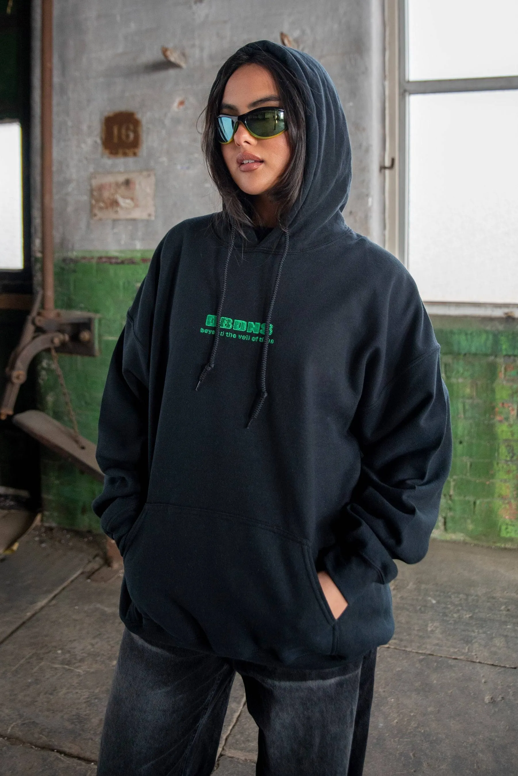 Hoodie in Black With DBDNS Logo Embroidery sold by Dream But Do Not Sleep