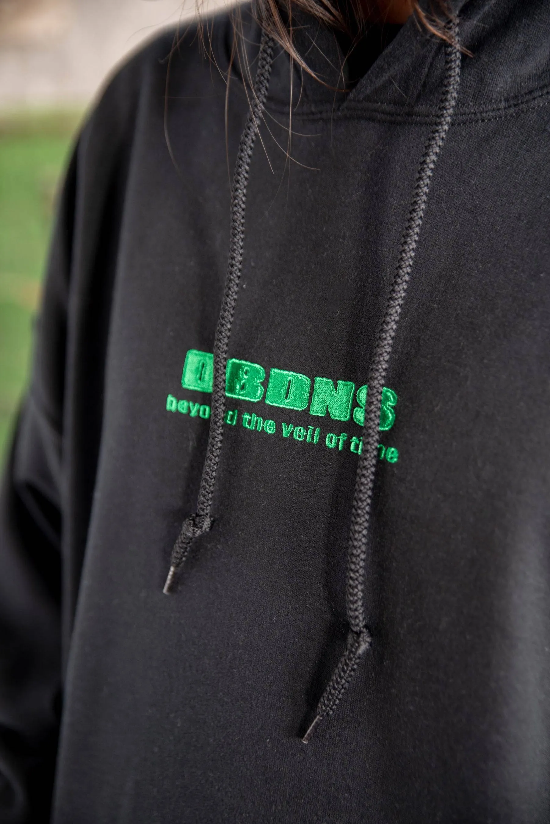 Hoodie in Black With DBDNS Logo Embroidery sold by Dream But Do Not Sleep product image thumbnail 3