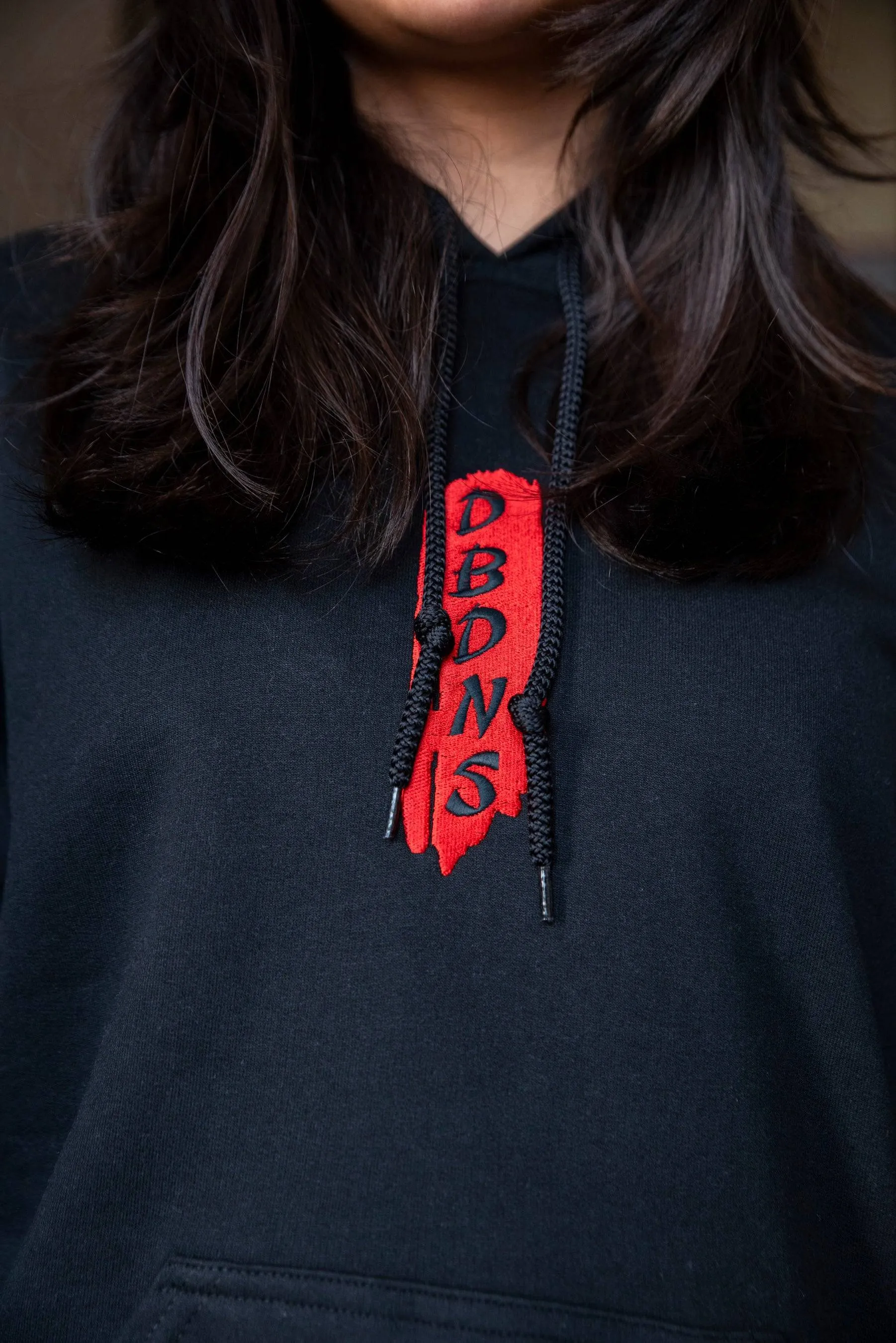 Hoodie in Black with Red Dragon Embroidery sold by Dream But Do Not Sleep product image thumbnail 3