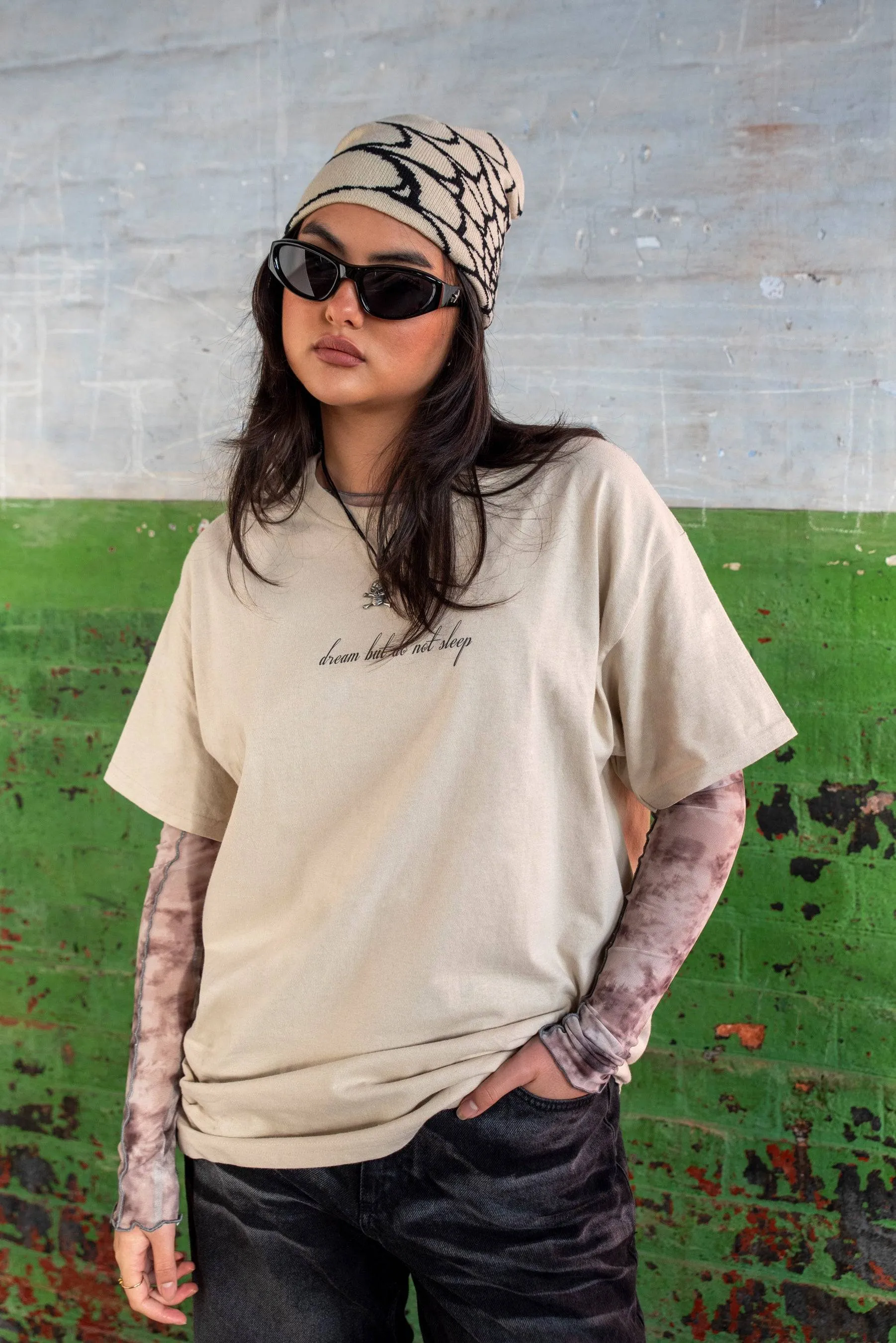 Short Sleeved T-shirt in Sand With Chinese Dragon Print sold by Dream But Do Not Sleep product image thumbnail 2