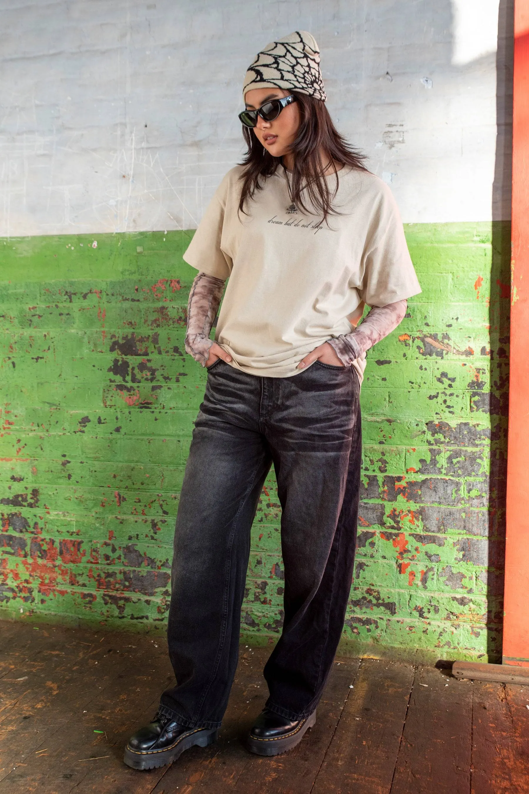 Short Sleeved T-shirt in Sand With Chinese Dragon Print sold by Dream But Do Not Sleep product image thumbnail 3