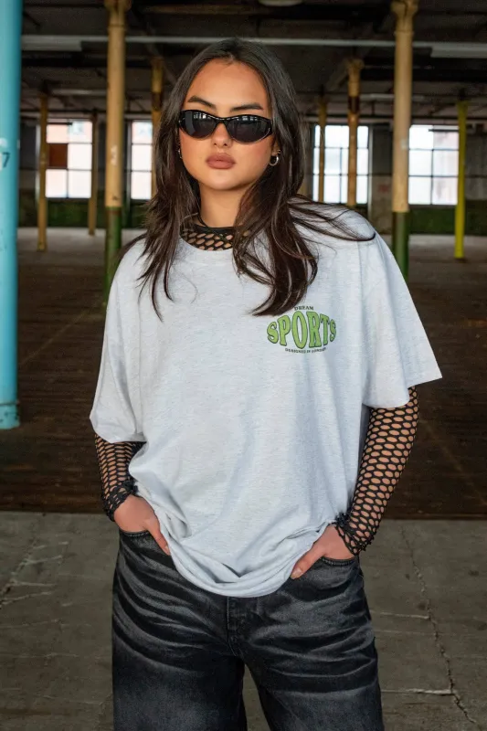 Short Sleeved T-shirt in Heather Grey With Dream Sports Print sold by Dream But Do Not Sleep