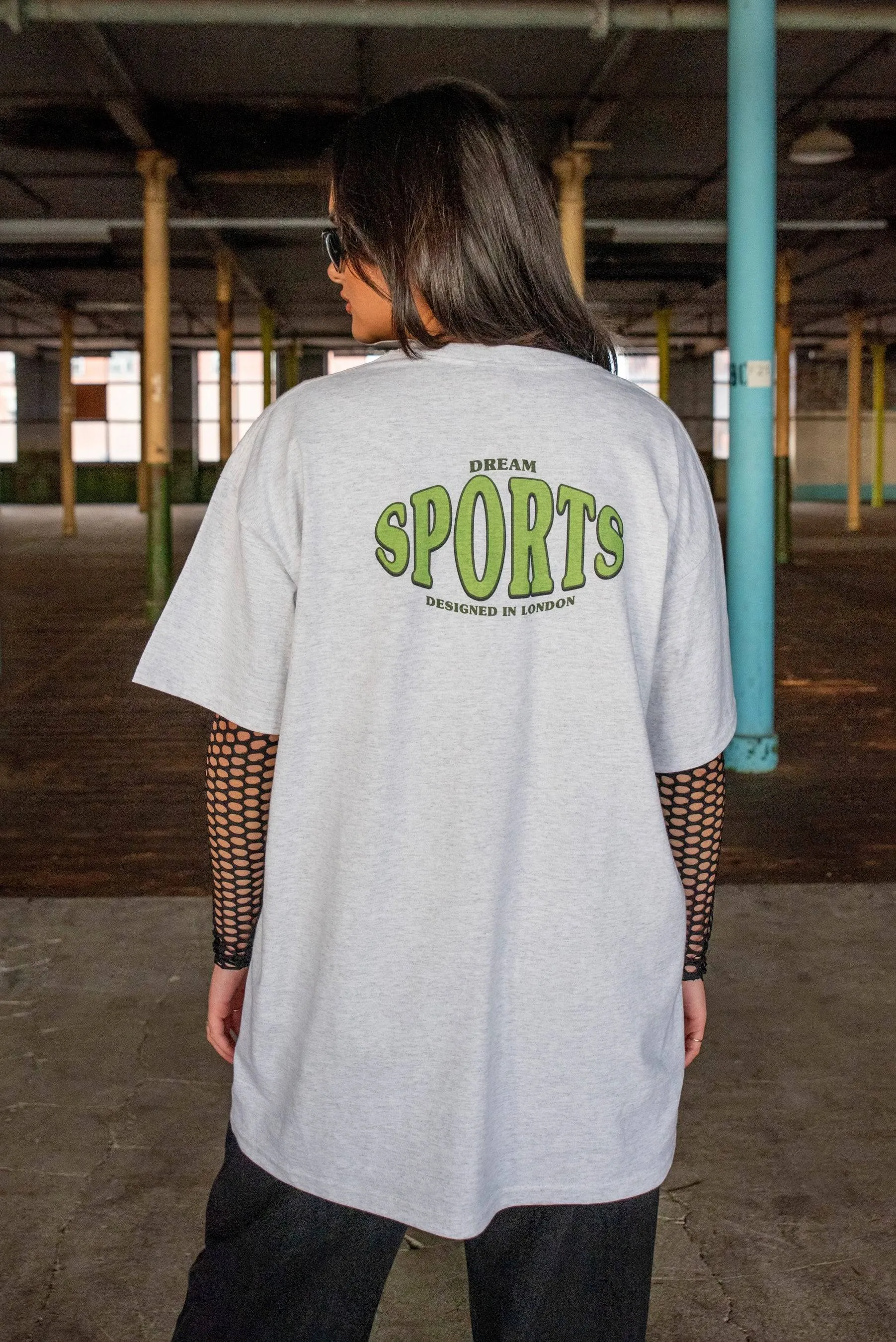 Short Sleeved T-shirt in Heather Grey With Dream Sports Print sold by Dream But Do Not Sleep product image thumbnail 5