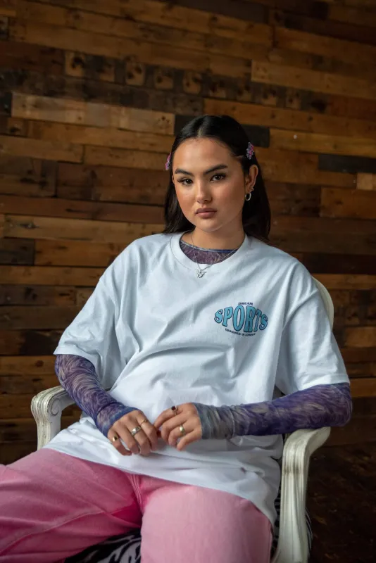 Short Sleeved T-shirt in White with Dream Sports Print sold by Dream But Do Not Sleep