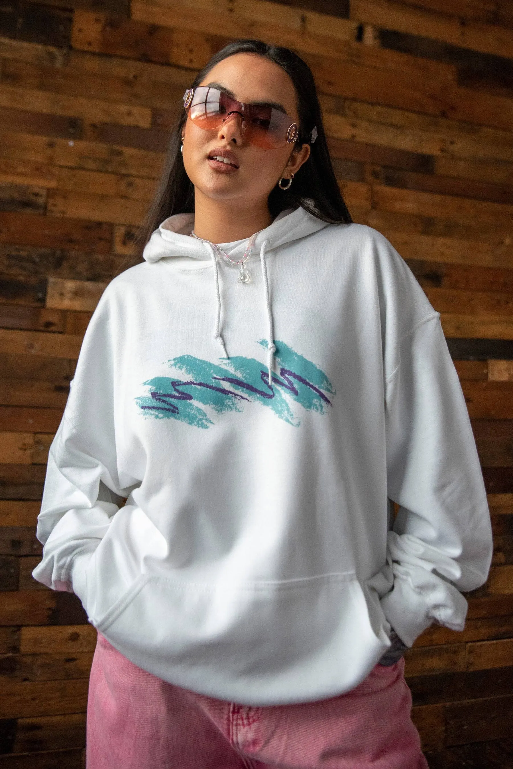 Hoodie in White with Jazz Cup Print sold by Dream But Do Not Sleep