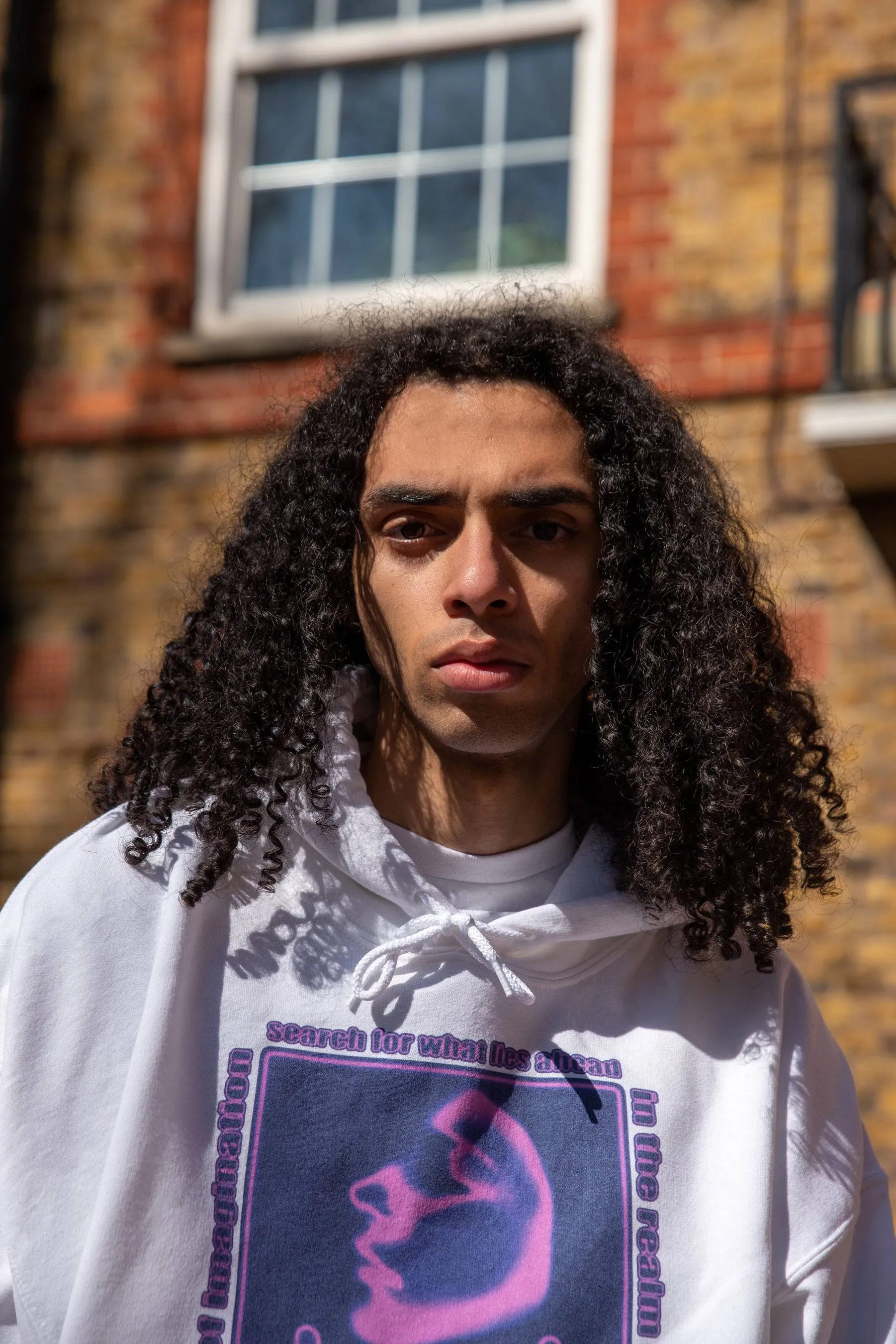 Hoodie in White With In The Realm of Imagination Print Colour sold by Dream But Do Not Sleep product image thumbnail 4