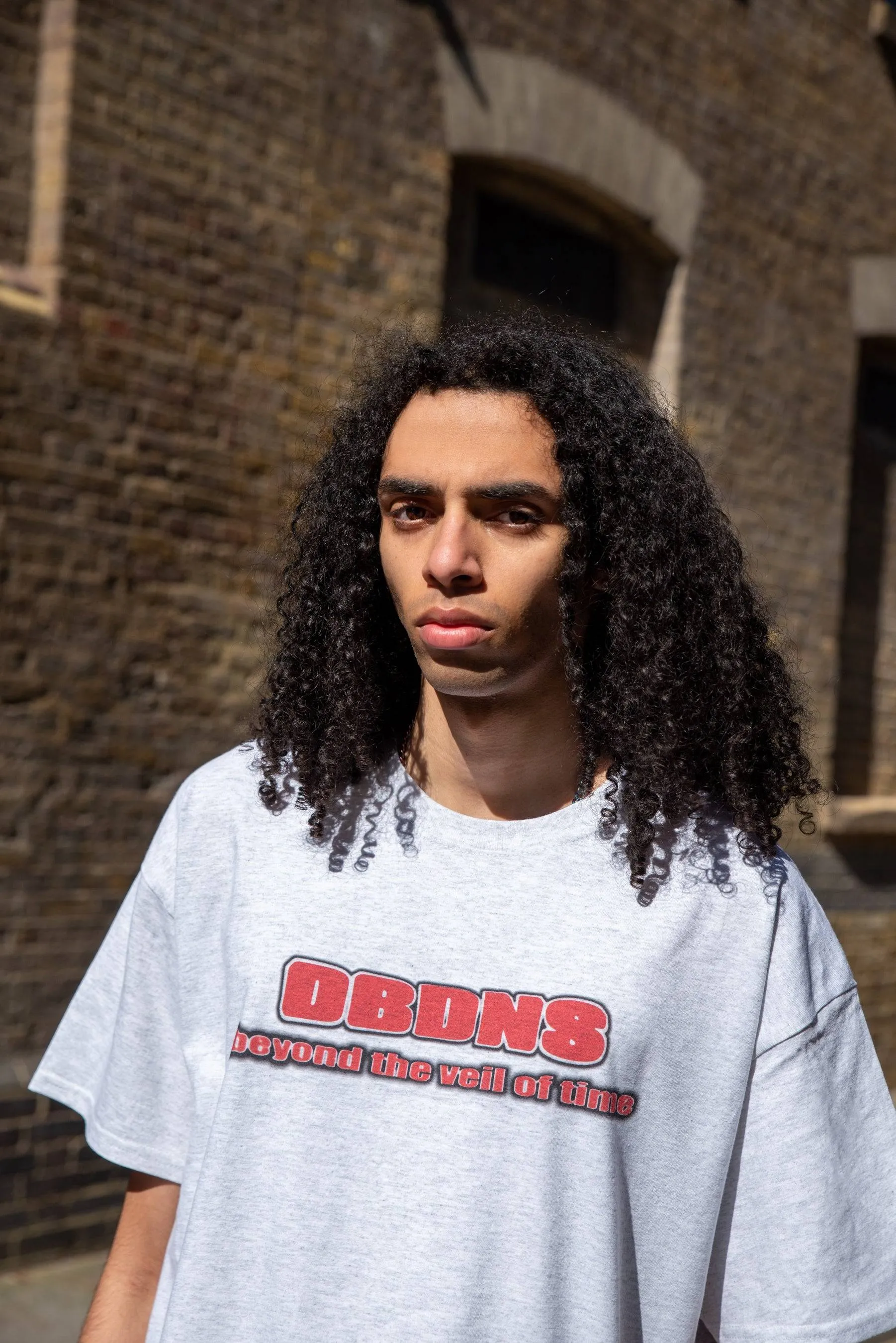 Short Sleeved T-shirt in Heather Grey With Beyond The Veil Of Time Print sold by Dream But Do Not Sleep