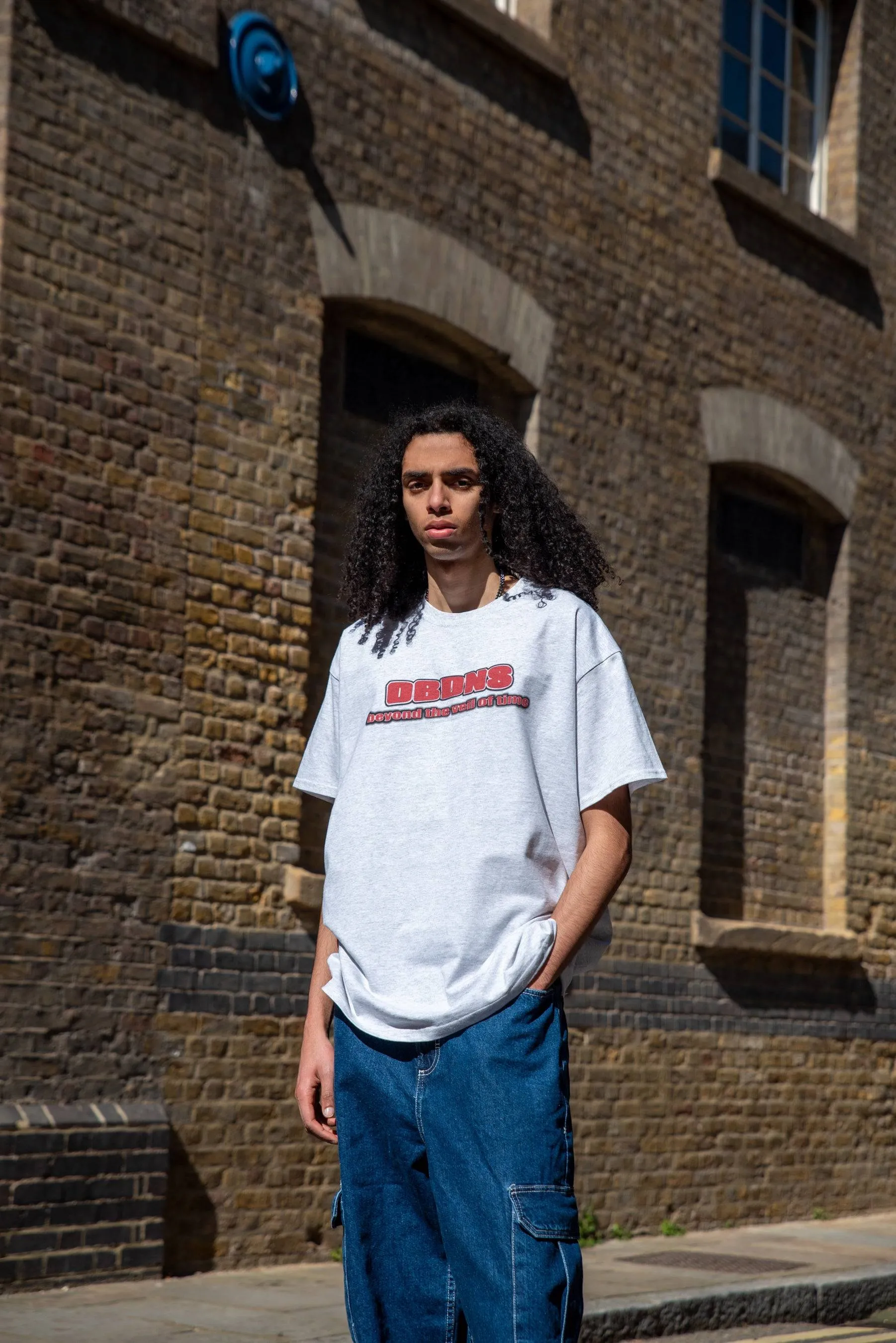 Short Sleeved T-shirt in Heather Grey With Beyond The Veil Of Time Print sold by Dream But Do Not Sleep product image thumbnail 3