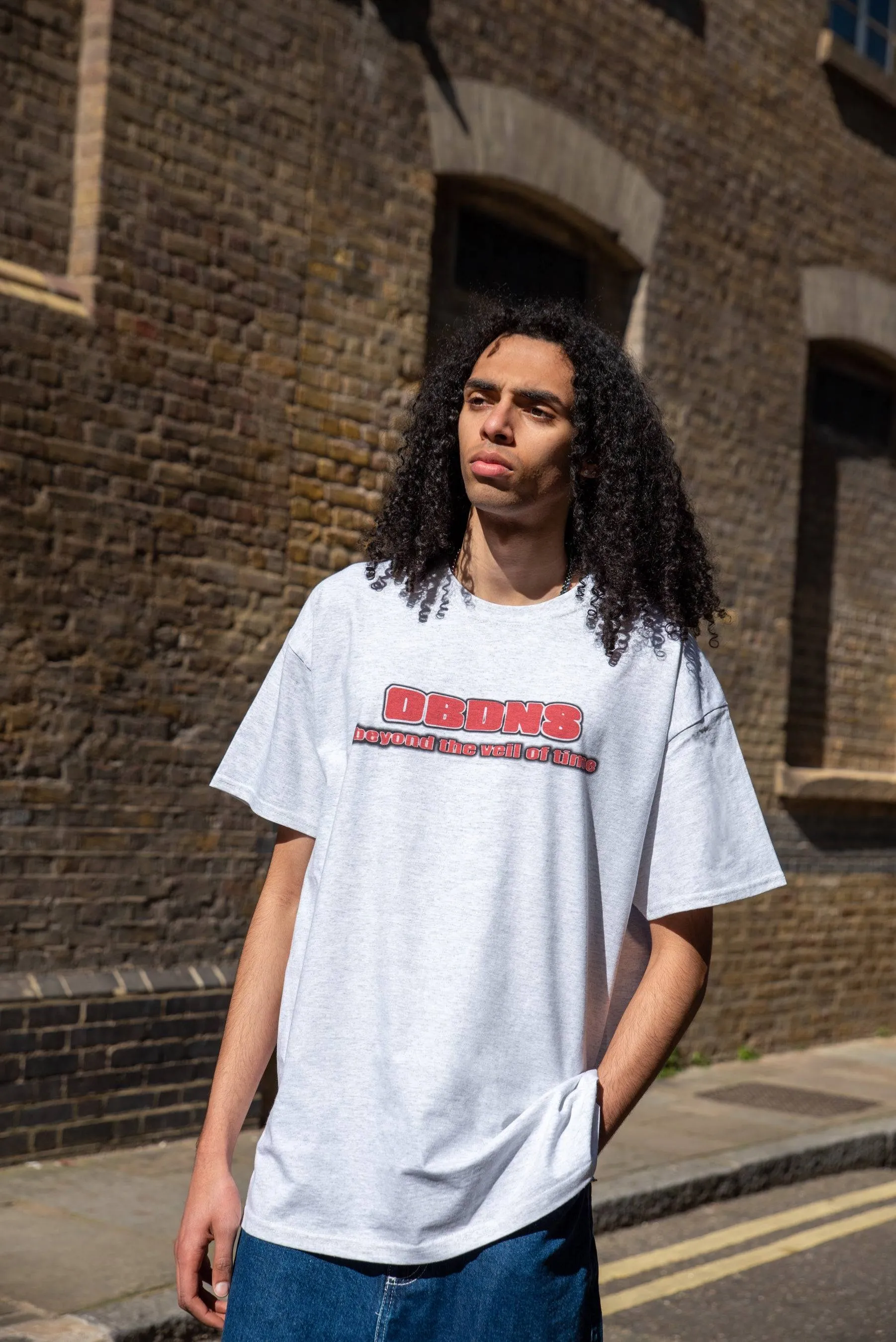 Short Sleeved T-shirt in Heather Grey With Beyond The Veil Of Time Print sold by Dream But Do Not Sleep product image thumbnail 2