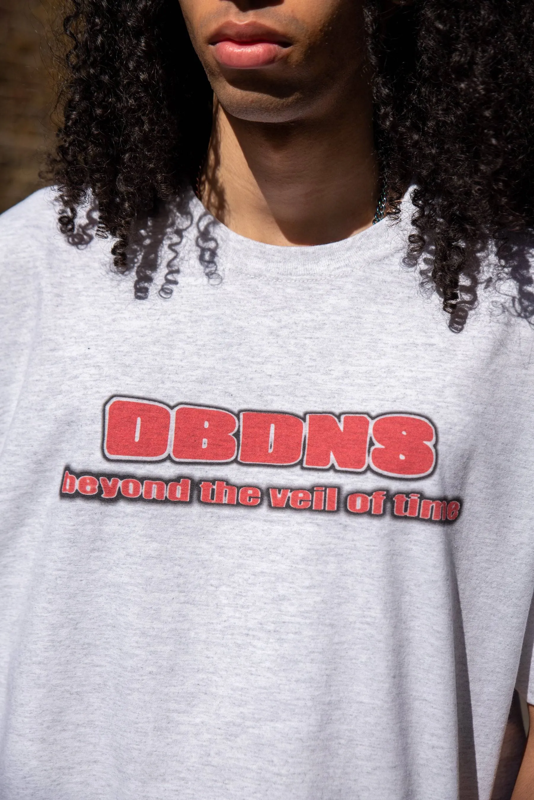 Short Sleeved T-shirt in Heather Grey With Beyond The Veil Of Time Print sold by Dream But Do Not Sleep product image thumbnail 4