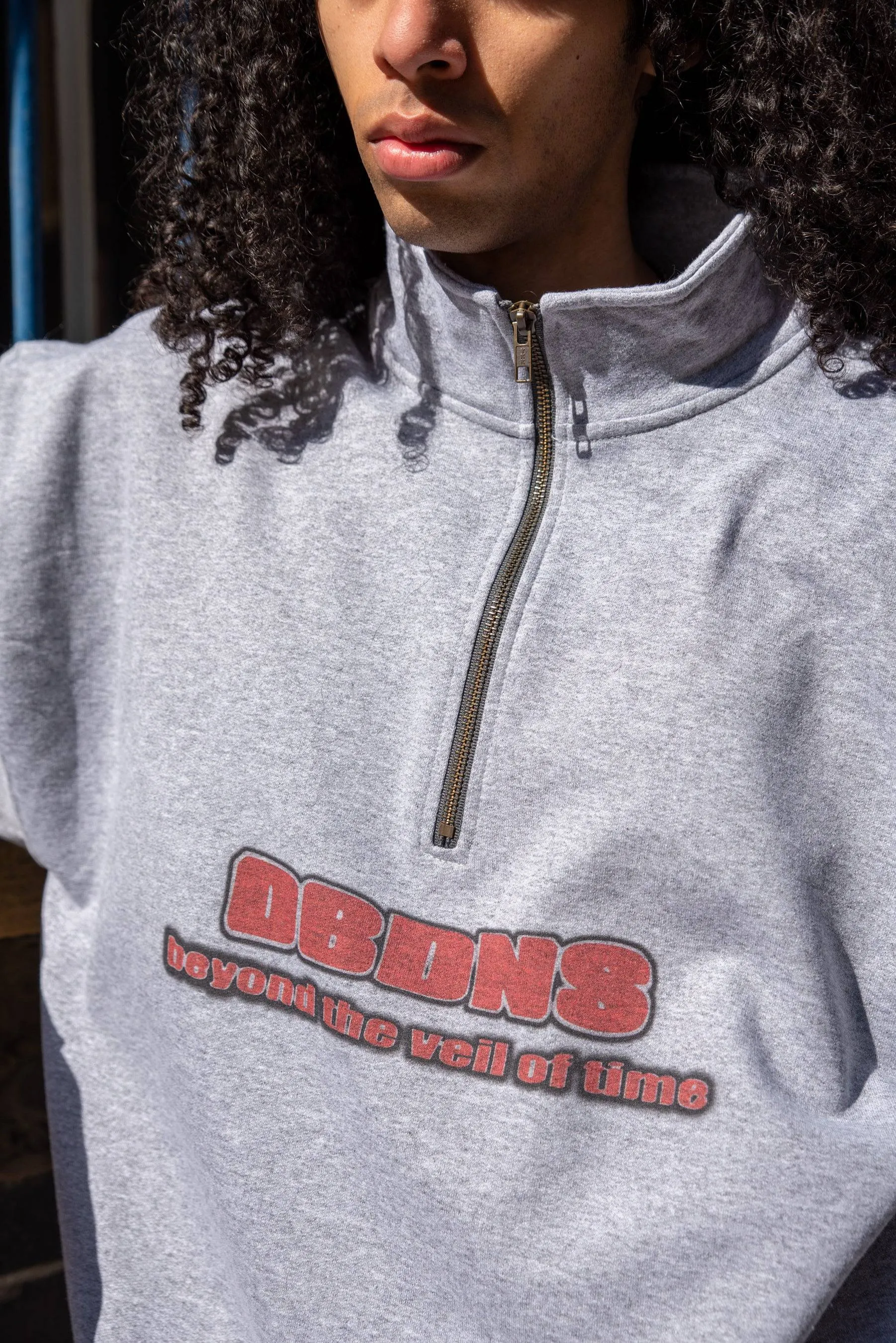 1/4 Zip Sweatshirt in Heather Grey Beyond The Veil Of Time Print sold by Dream But Do Not Sleep product image thumbnail 5