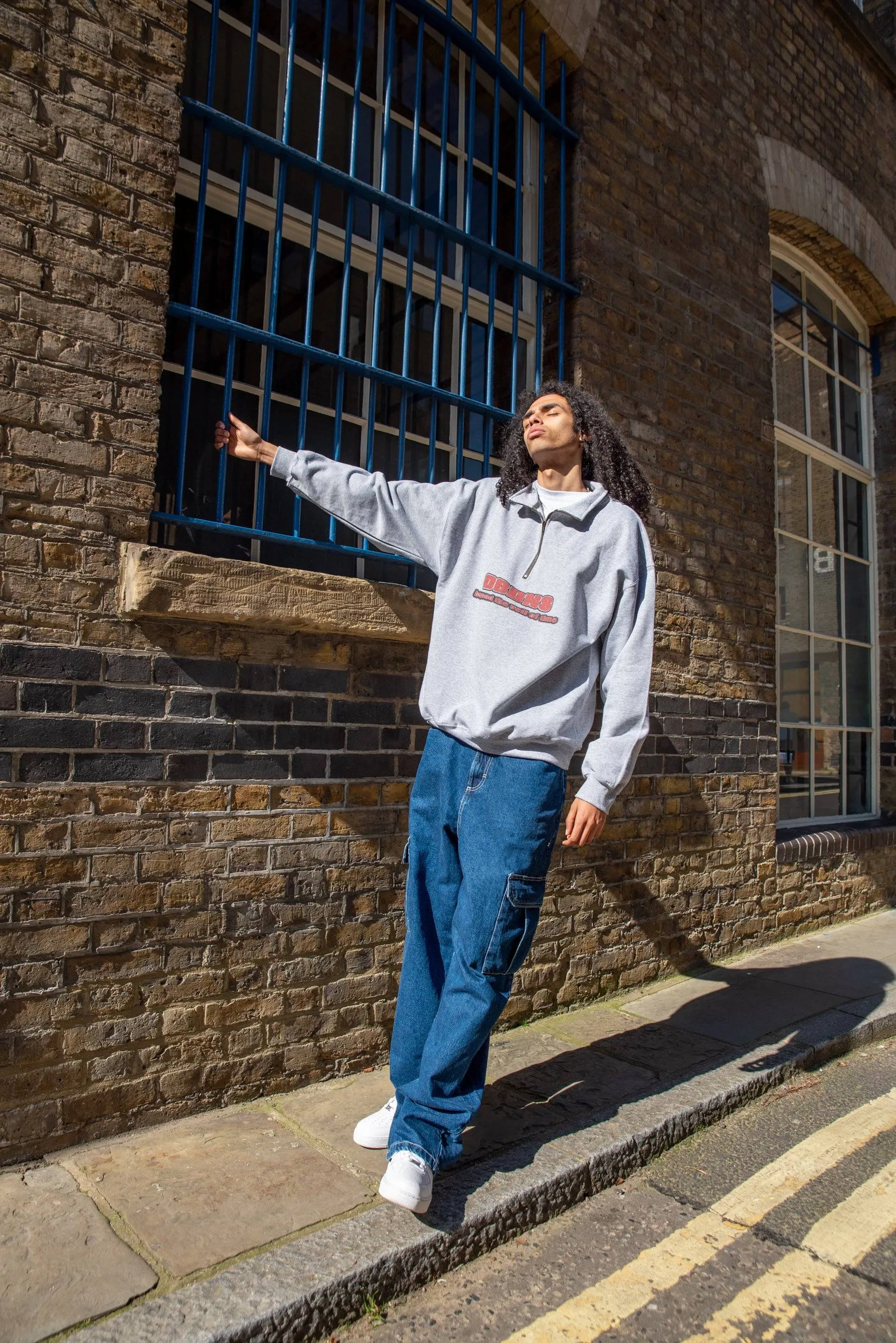 1/4 Zip Sweatshirt in Heather Grey Beyond The Veil Of Time Print sold by Dream But Do Not Sleep product image thumbnail 3