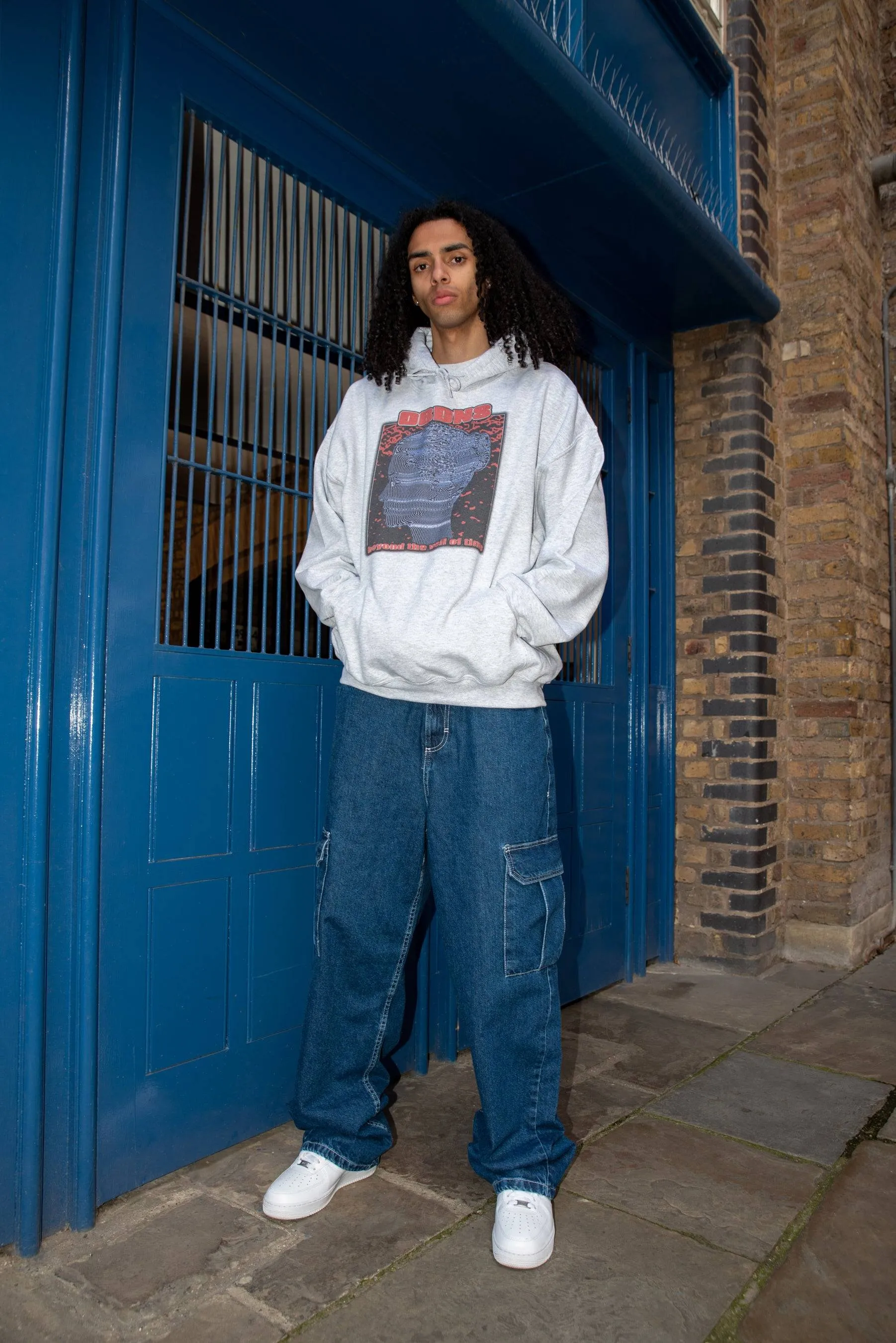 Hoodie in Ash Grey With Beyond The Veil Of Time Silhouette Print sold by Dream But Do Not Sleep product image thumbnail 5