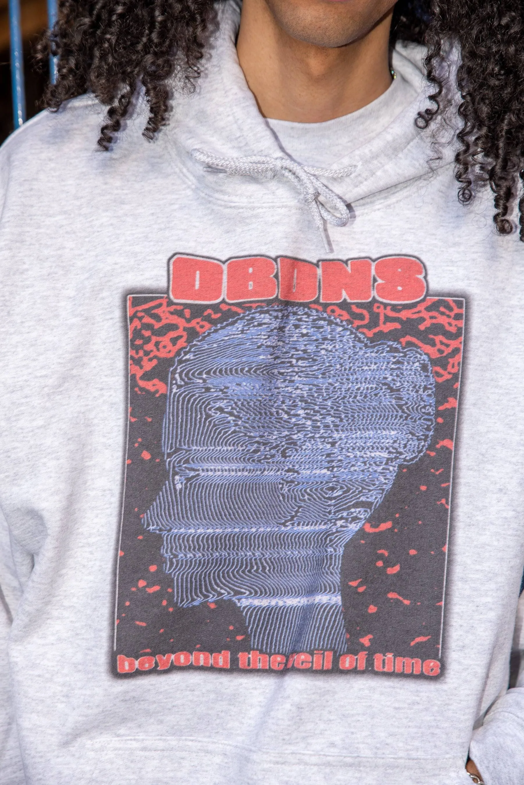 Hoodie in Ash Grey With Beyond The Veil Of Time Silhouette Print sold by Dream But Do Not Sleep product image thumbnail 3