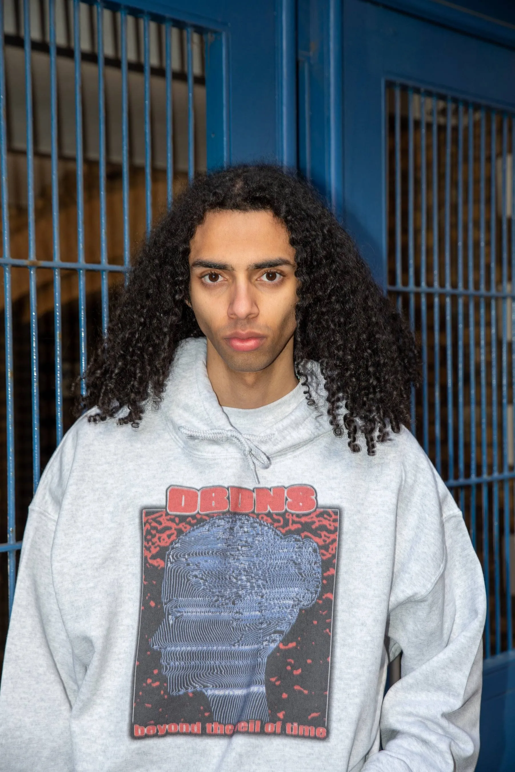 Hoodie in Ash Grey With Beyond The Veil Of Time Silhouette Print sold by Dream But Do Not Sleep