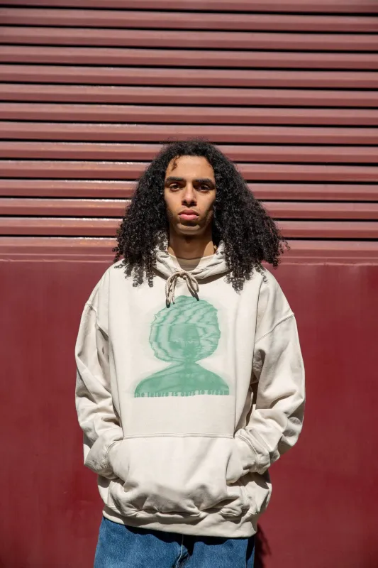 Hoodie in Sand with The Future Is Ours To Dream Print sold by Dream But Do Not Sleep