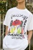 Short Sleeved T-shirt in White with Mushroom Rave Nation Print sold by Dream But Do Not Sleep