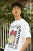 Short Sleeved T-shirt in White with Mushroom Rave Nation Print sold by Dream But Do Not Sleep