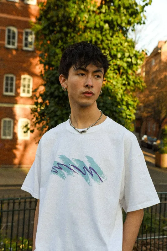 Short Sleeved T-shirt in White with Jazz Cup Print sold by Dream But Do Not Sleep