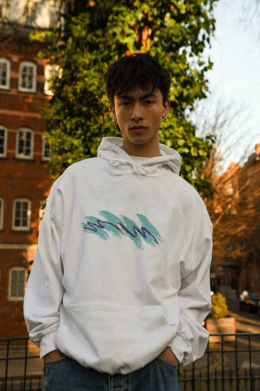 Hoodie in White with Jazz Cup Print sold by Dream But Do Not Sleep