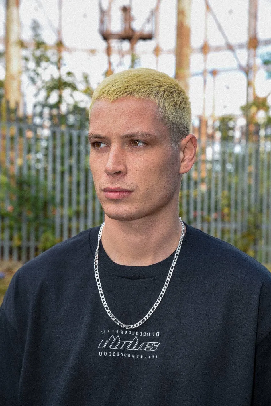 T-Shirt in Black with DBDNS Futuristic Logo Embroidery sold by Dream But Do Not Sleep product image thumbnail 2