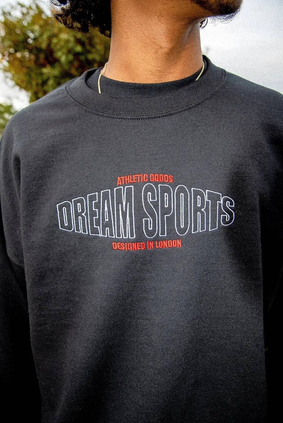 Sweatshirt in Black with Dream Sports Embroidery sold by Dream But Do Not Sleep product image thumbnail 4