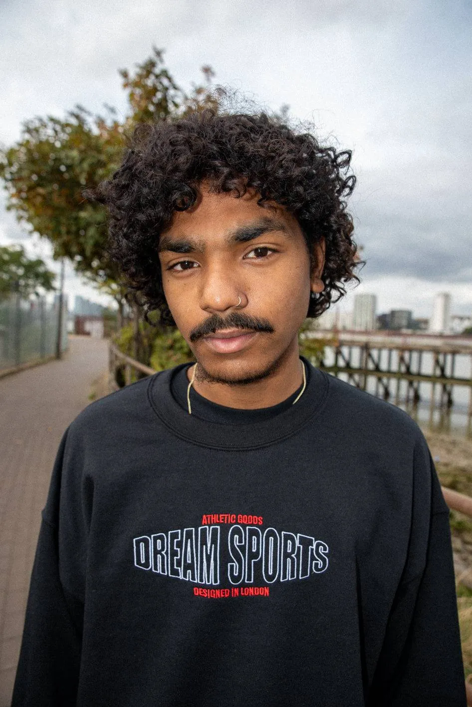 Sweatshirt in Black with Dream Sports Embroidery sold by Dream But Do Not Sleep product image thumbnail 3