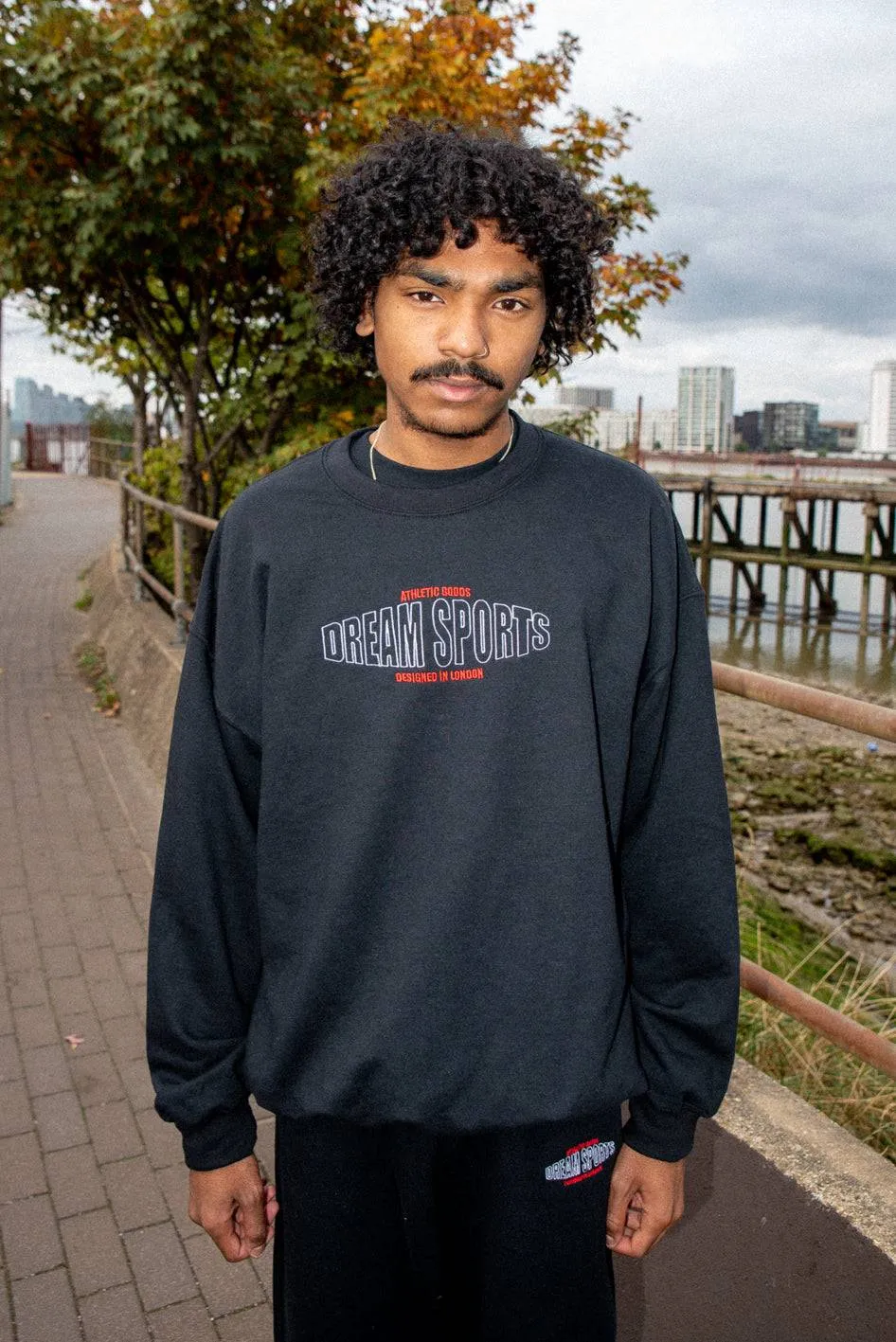 Sweatshirt in Black with Dream Sports Embroidery sold by Dream But Do Not Sleep product image thumbnail 2