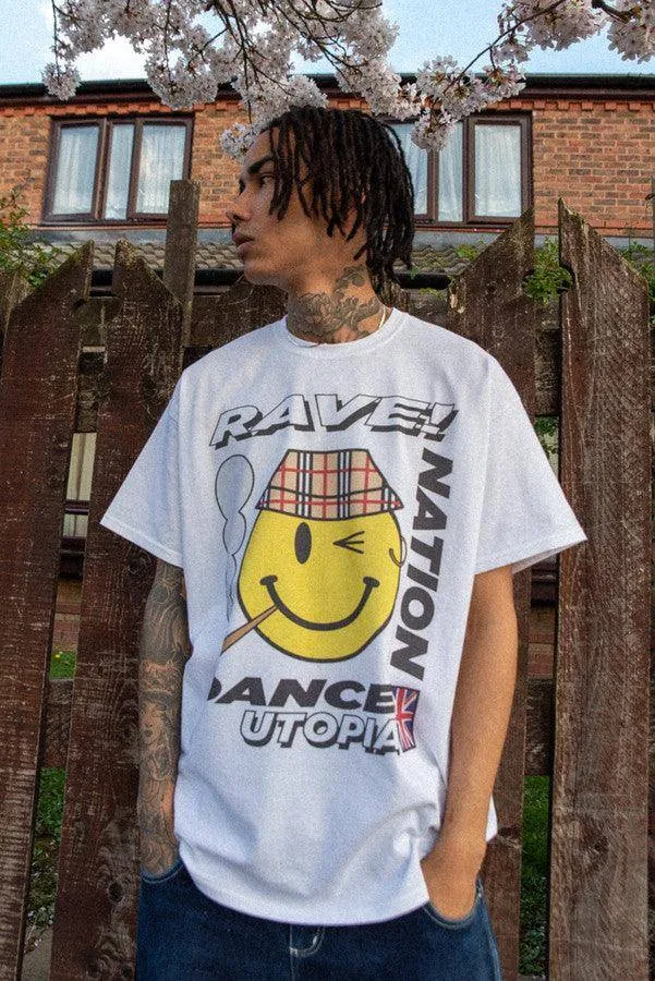 T-Shirt in White With Rave Nation Print sold by Dream But Do Not Sleep product image thumbnail 4