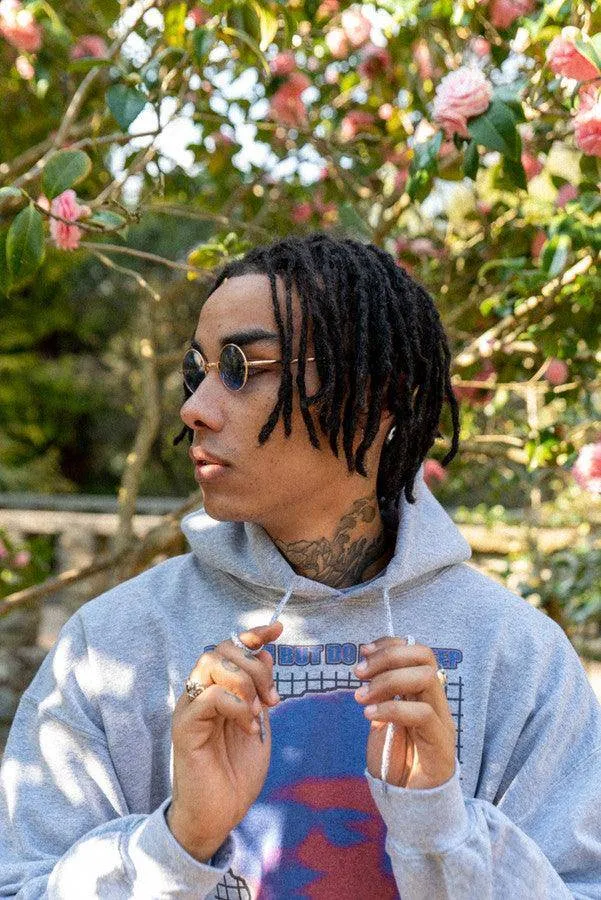 Heavyweight Hoodie in Grey With Lost in Motion Print sold by Dream But Do Not Sleep product image thumbnail 2