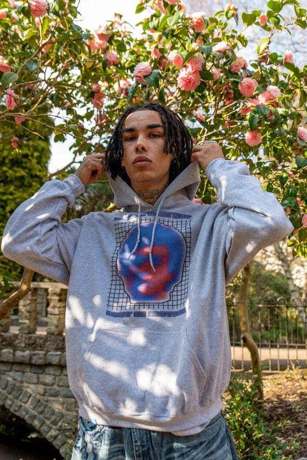 Heavyweight Hoodie in Grey With Lost in Motion Print sold by Dream But Do Not Sleep