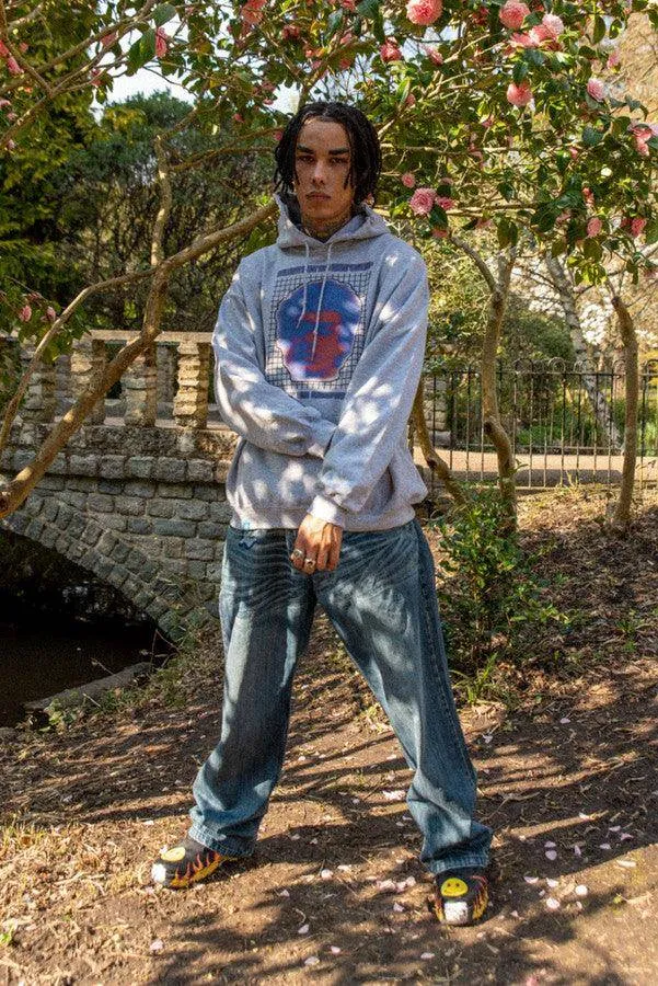 Heavyweight Hoodie in Grey With Lost in Motion Print sold by Dream But Do Not Sleep product image thumbnail 3