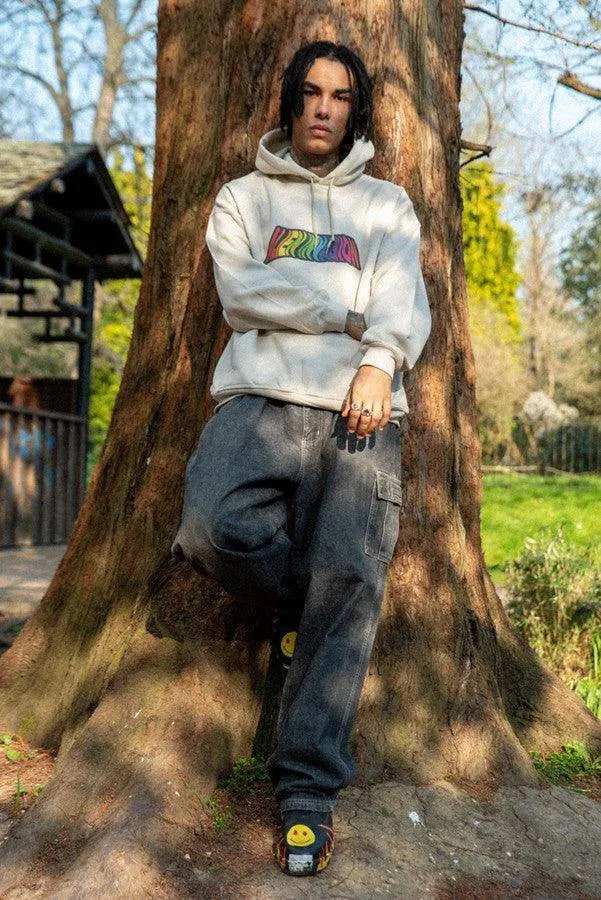 Hoodie In Sand With Trippy Alien Invasion Print sold by Dream But Do Not Sleep product image thumbnail 3