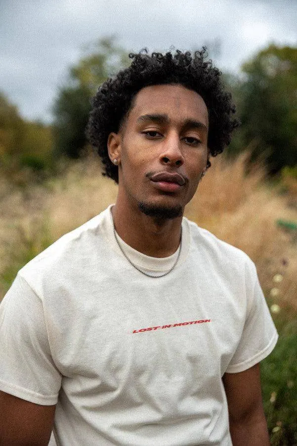 T-Shirt in Neutral With Lost In Motion Logo Print sold by Dream But Do Not Sleep product image thumbnail 2